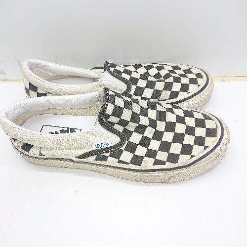 ◇ VANS ヴァンズ モノトーンチェック柄　STYLE98 スニーカー サイズ23 アイボリー系 レディース E  【1408060022304】