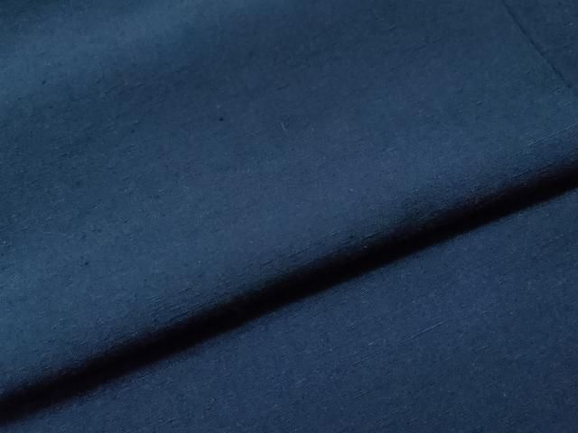 平和屋着物○結城紬 色無地 紺藍色 正絹 逸品 未使用 CAAS7227yc