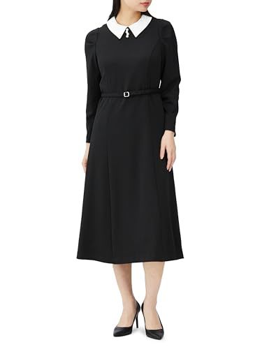 レッセパッセ カジュアルドレス 襟付ﾎﾟﾝﾁﾜﾝﾋﾟｰｽ レディース ｸﾛ