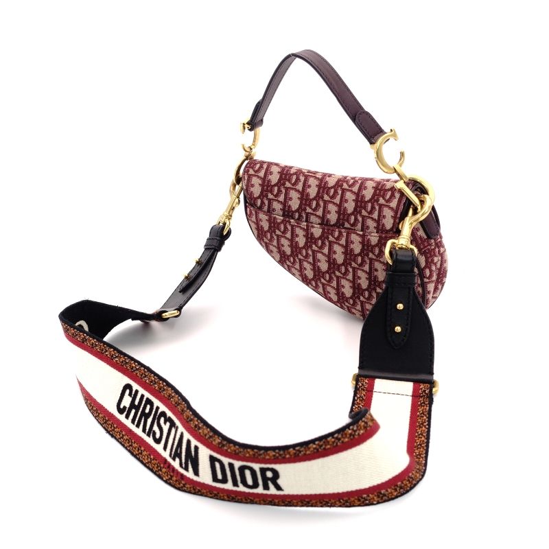 ディオール DIOR サドル ショルダーバッグ ボルドー トロッター