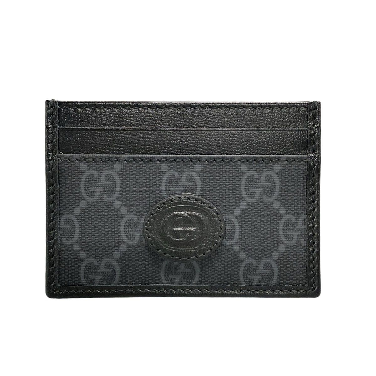 GUCCI グッチ カードケース インターロッキングG 673002 黒 レザー