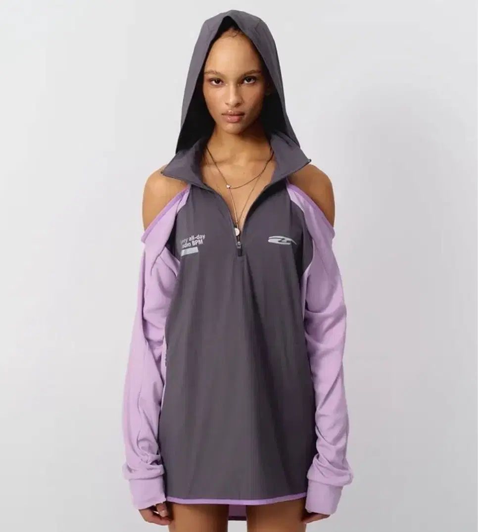 LEEY リー オフショルダー グレー SPORTY OPEN SHOULDER