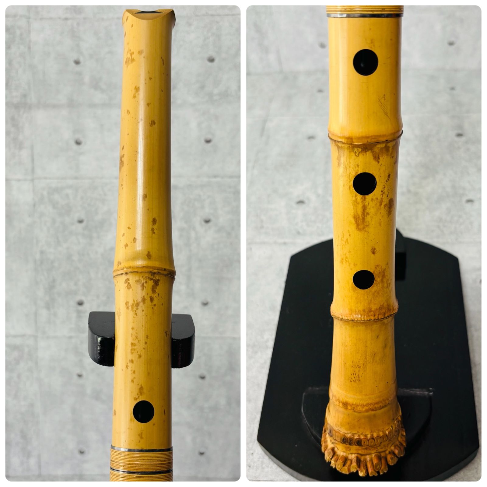 尺八 林山 銘 1.9尺 歌口銀縁 藤巻 銀三線 琴古流 和楽器 笛 虚無僧 尺八 林山 銘 1.9尺 歌口銀縁 藤巻 銀三線 琴古流 和楽器 笛