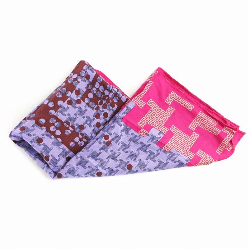 ジバンシィ GIVENCHY スカーフ ロゴ 総柄 紫 パープル ピンク