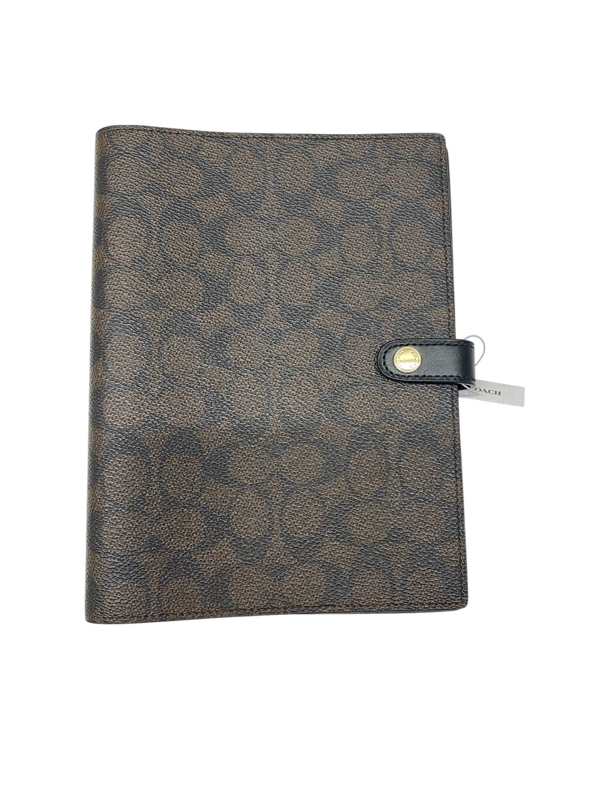 COACH☆コーチ新品未開封☆シグネチャーノートカバー☆リングノート付き COACH コーチ 手帳 ☆COACH☆ シグネチャー ノートブック カーキ