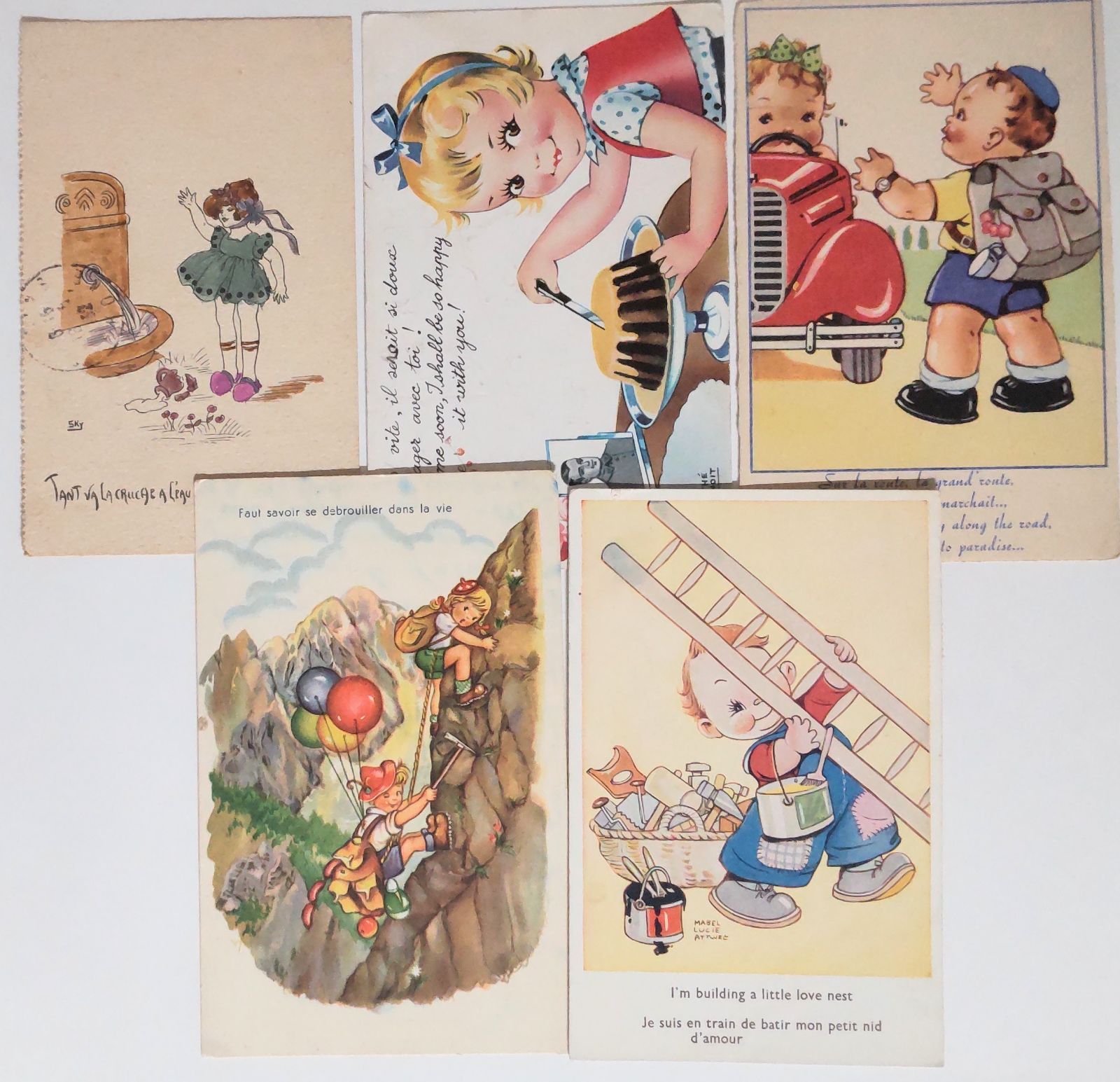 フランス アンティーク ポストカード まとめ売り イラスト 37枚