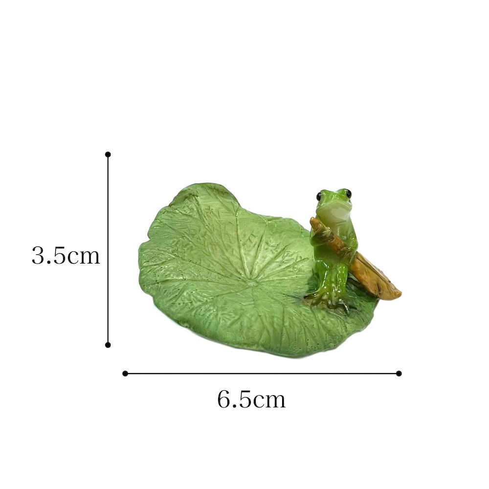 葉っぱボート蛙 かえる カエル アマガエル 置物 置き物 オブジェ