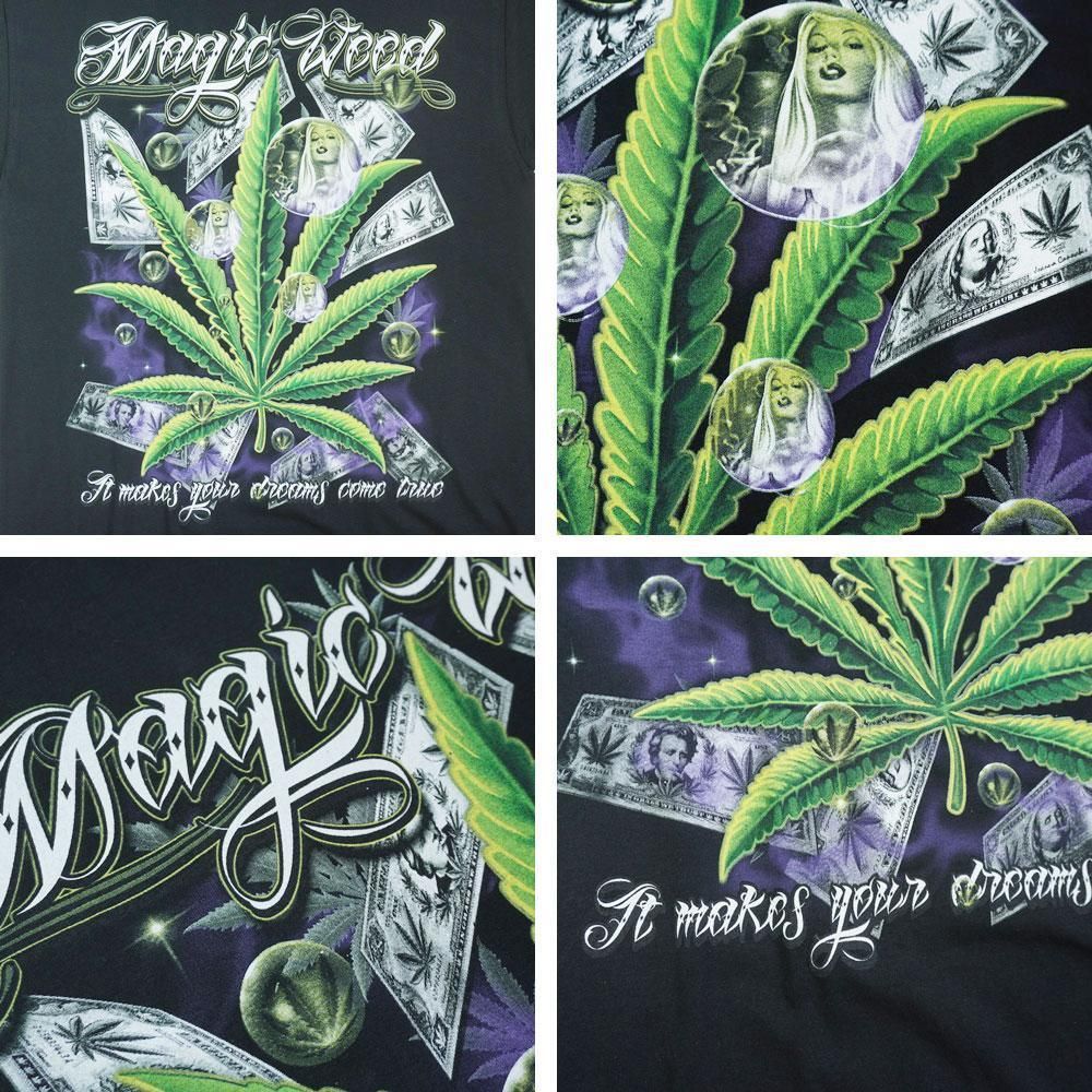 ガンジャ大麻マリファナweedウィードガンジャダラー＄ティーTシャツ