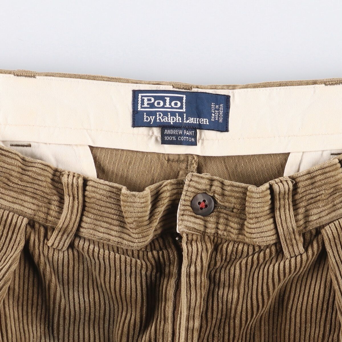新品続々入荷中！ 古着 ラルフローレン Ralph Lauren POLO by Ralph Lauren ANDREW PANT ツータック コーデュロイパンツ メンズw34相当 eaa587412 育児