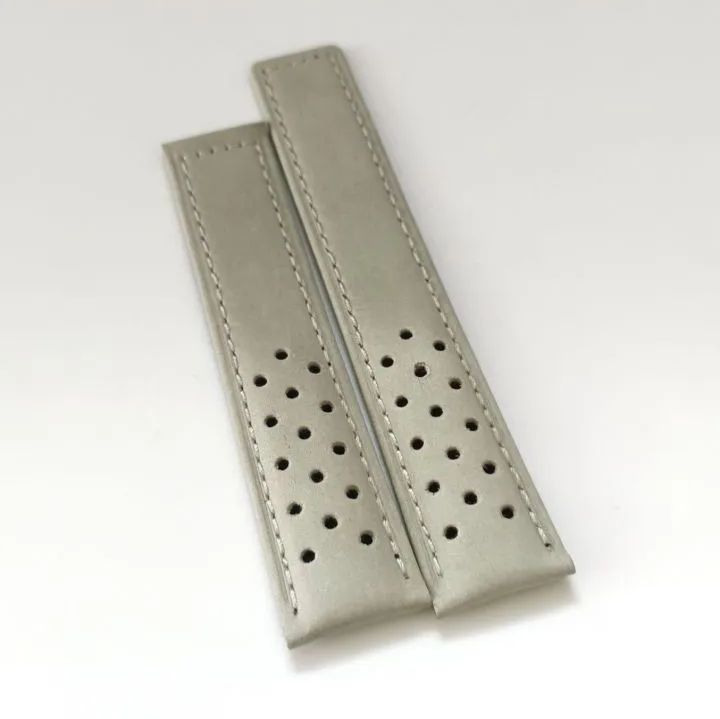 20mm 腕時計 スエード レザー 革ベルト ライトグレー 穴あきタイプ