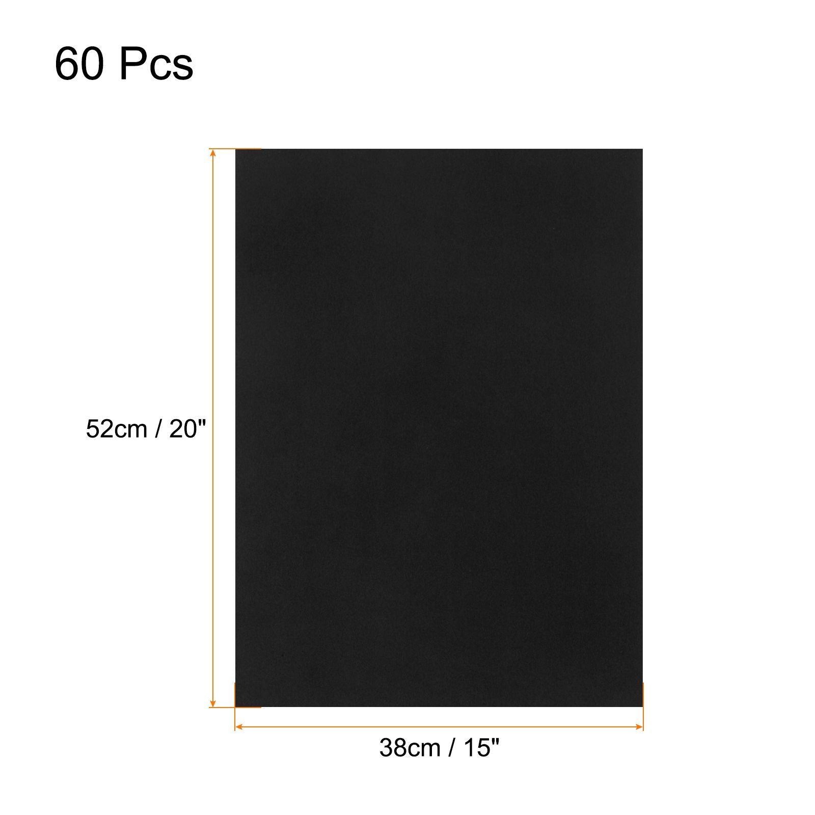 uxcell 60シートの黒カードストック 20&rdquo; x 15&rdquo; 200GS M/75lb 厚紙プリンターペーパー クラフト 招待状 カード作り スクラ ップブッキング 絵画用
