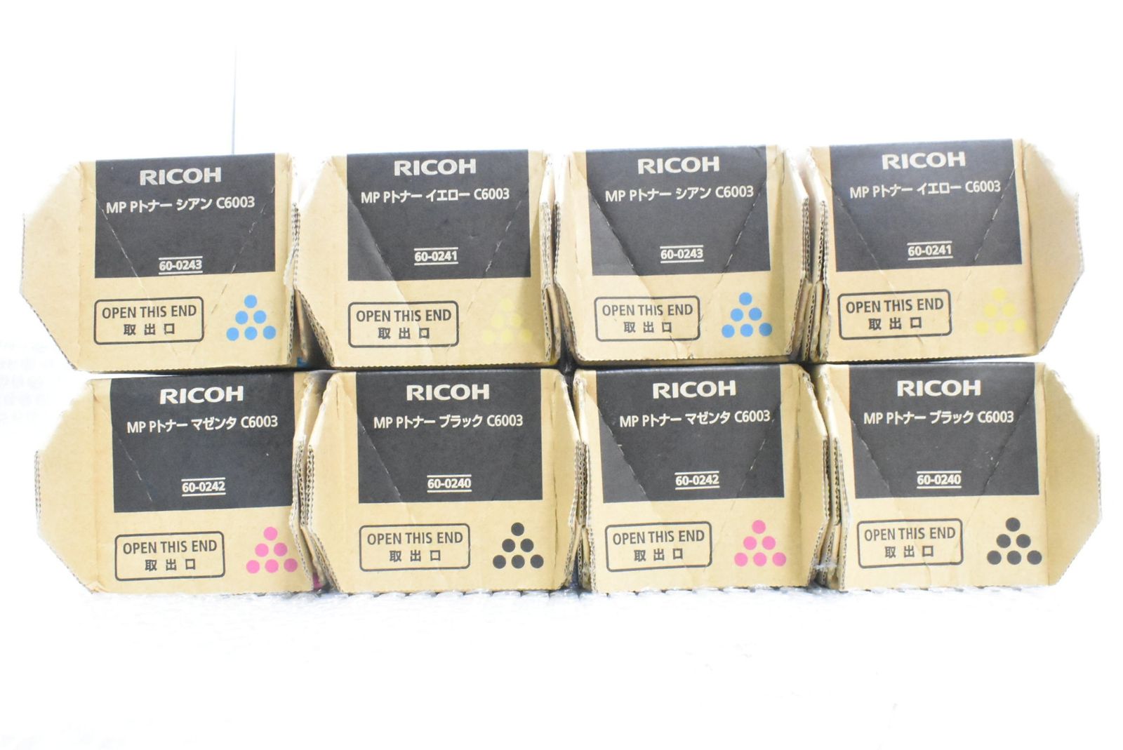 未使用 RICOH 純正 トナー C6003 4色8本（シアン・マゼンタ・イエロー