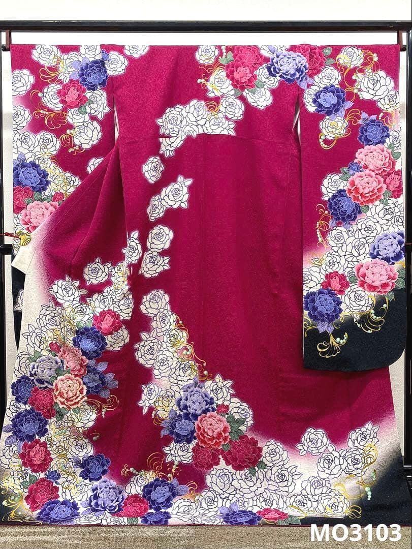 振袖 豪華 刺繍 銀通し 紋意匠 薔薇 身丈171cm