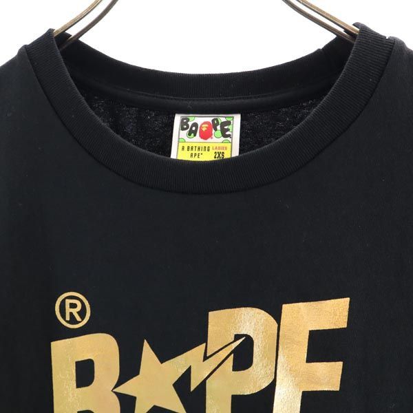 アベイシングエイプ ロゴプリント 半袖 Tシャツ 2XS ブラック系
