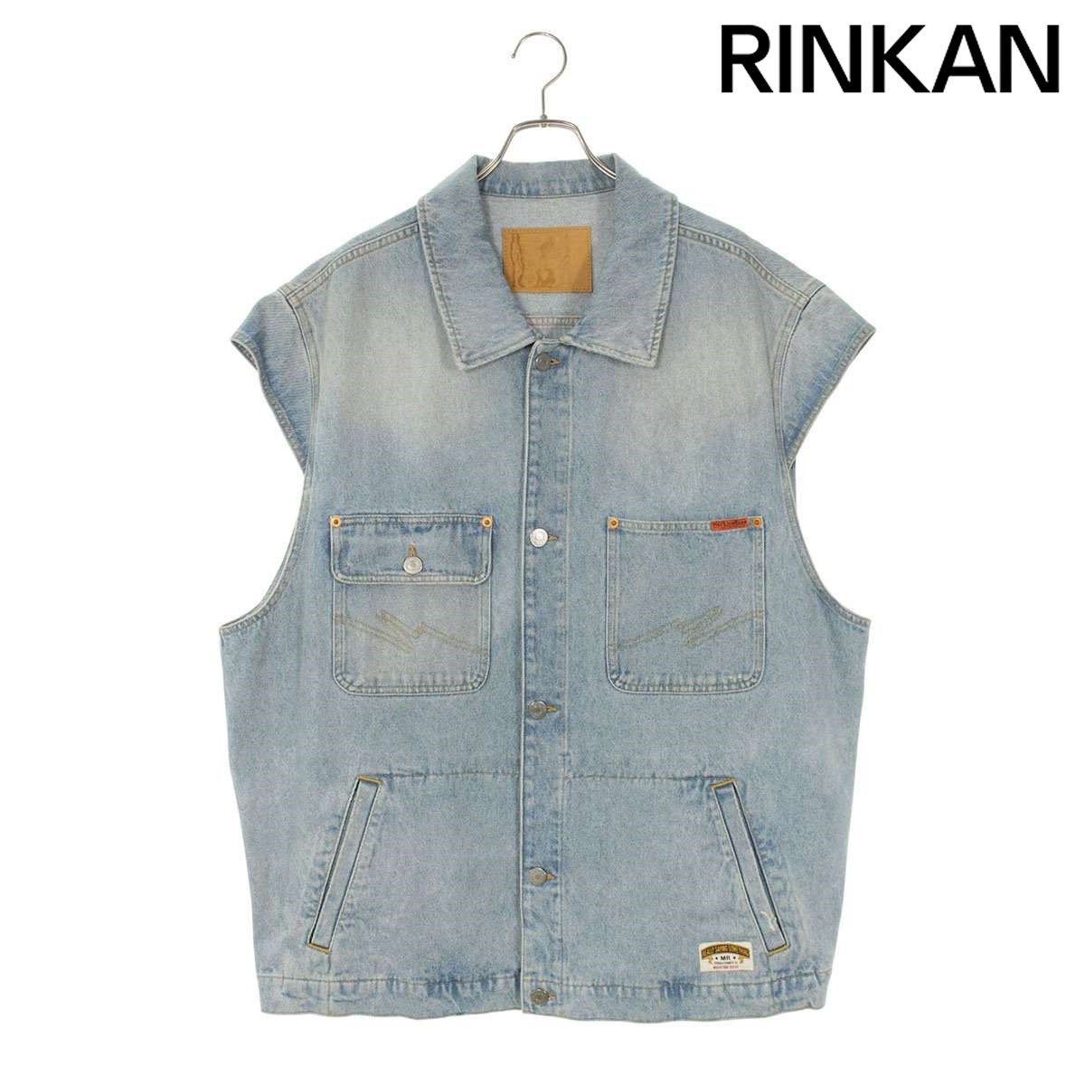 マーティンローズ 24SS DENIM GILET オーバーサイズウォッシュドデニムベスト メンズ L