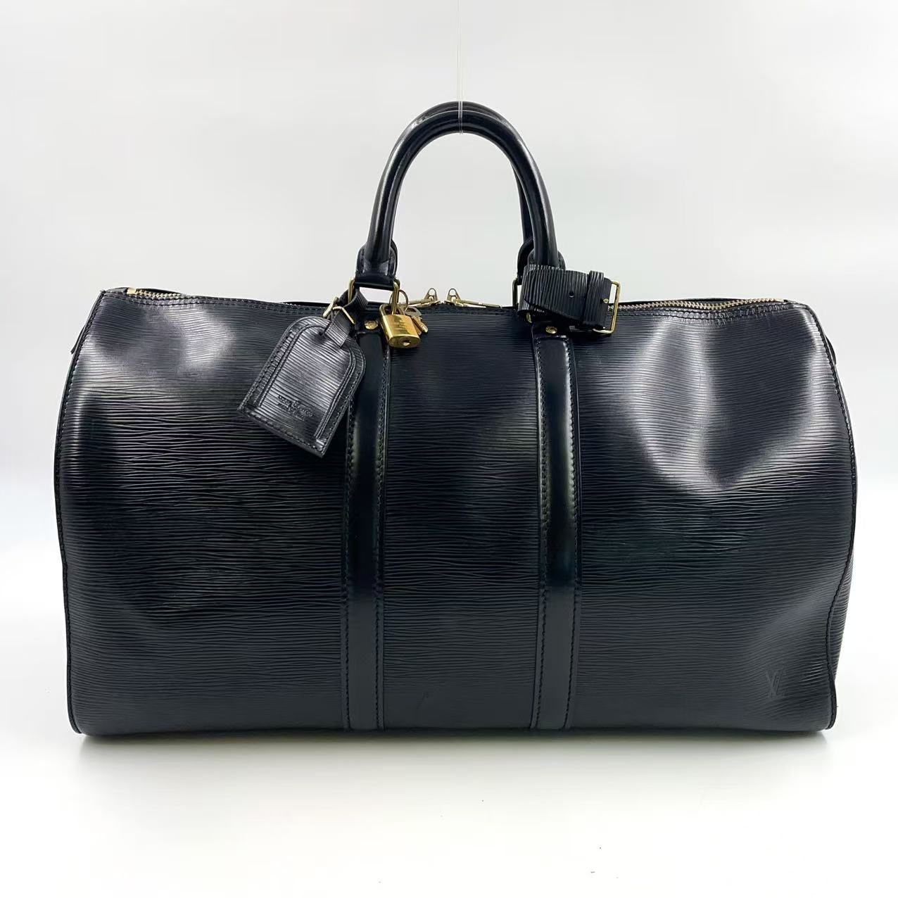 美品 LOUIS VUITTON キーポル45 エピ noir 名作 LOUIS VUITTON キーポル45 エピ エピ ノワール レザー ブラック