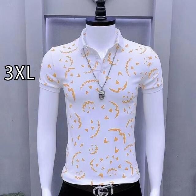 [3XL]メンズ ファッション 服 用 オシャレ シンプル 大人 かっこいい 大きいサイズ ストリート 紳士服 夏 シャツ プリント 半袖 トップス 韓国スタイル T