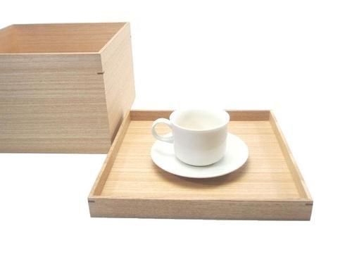 松屋漆器店 白木塗タモ製箱形茶びつ