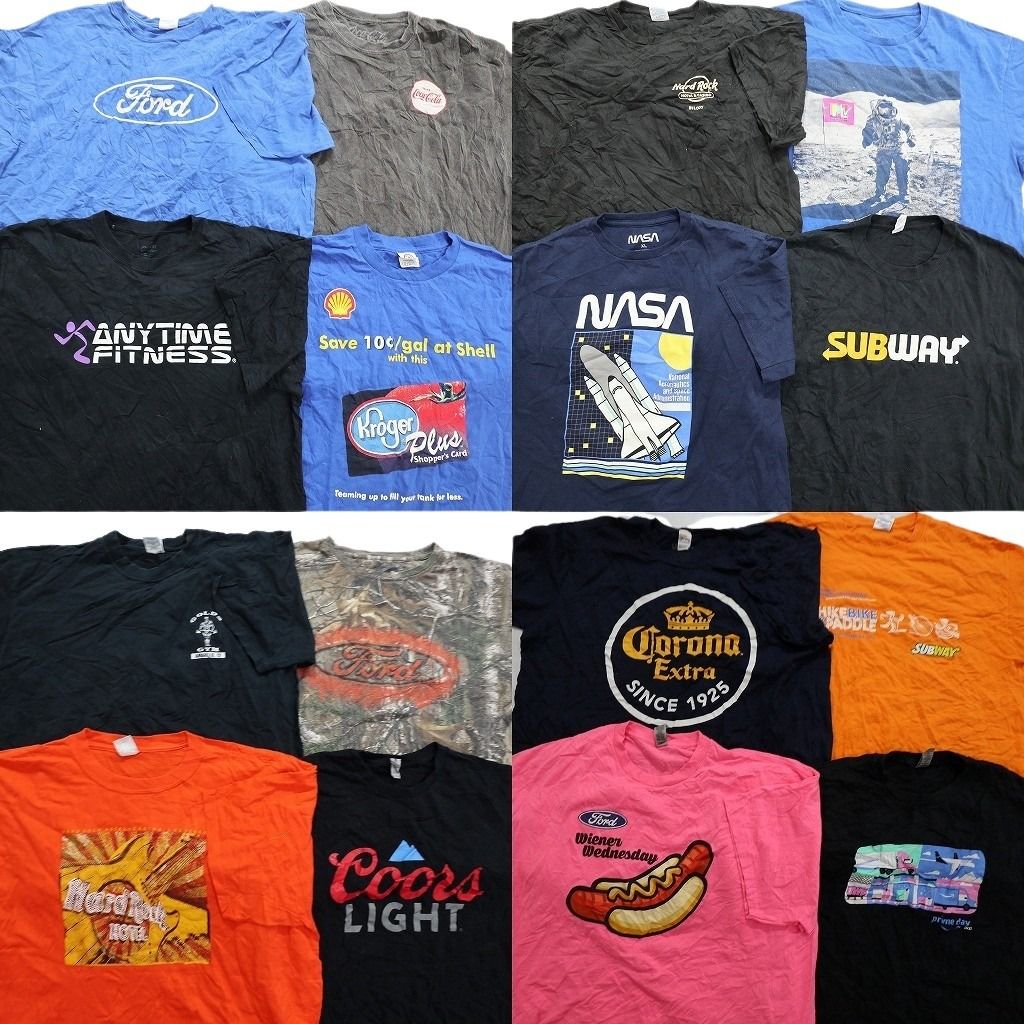 古着卸 有名企業 半袖Tシャツ 16枚セット メンズ XL フォード シェル コカ コーラ コロナ NASA 古着 NA2667