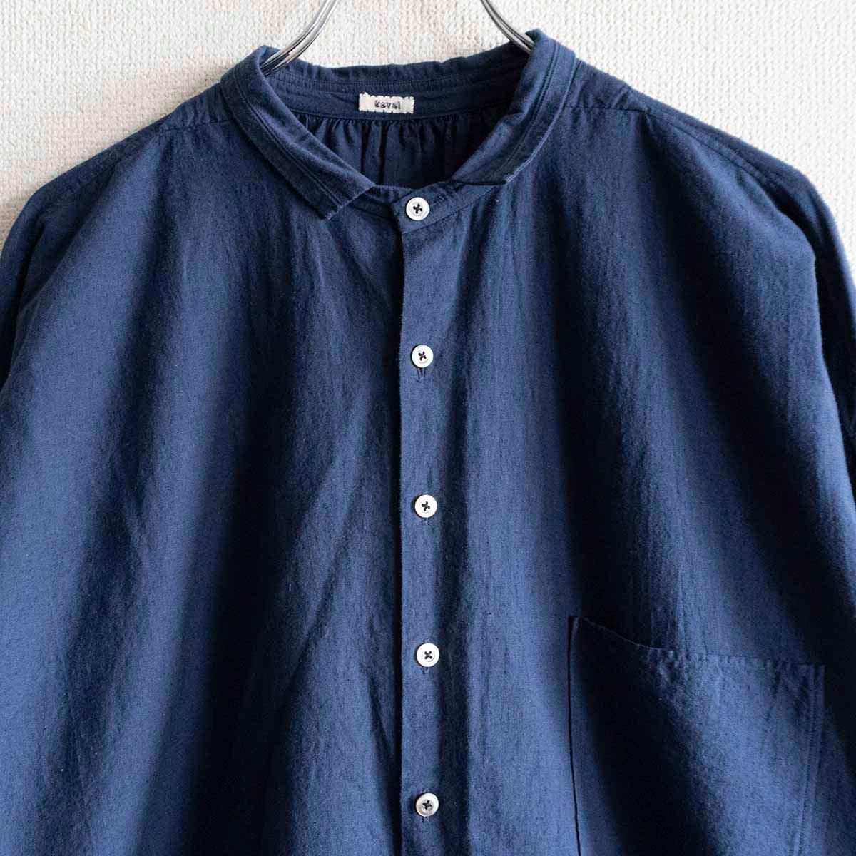 美品】 kaval カヴァル 【Cotton Linen shirt】ネイビー