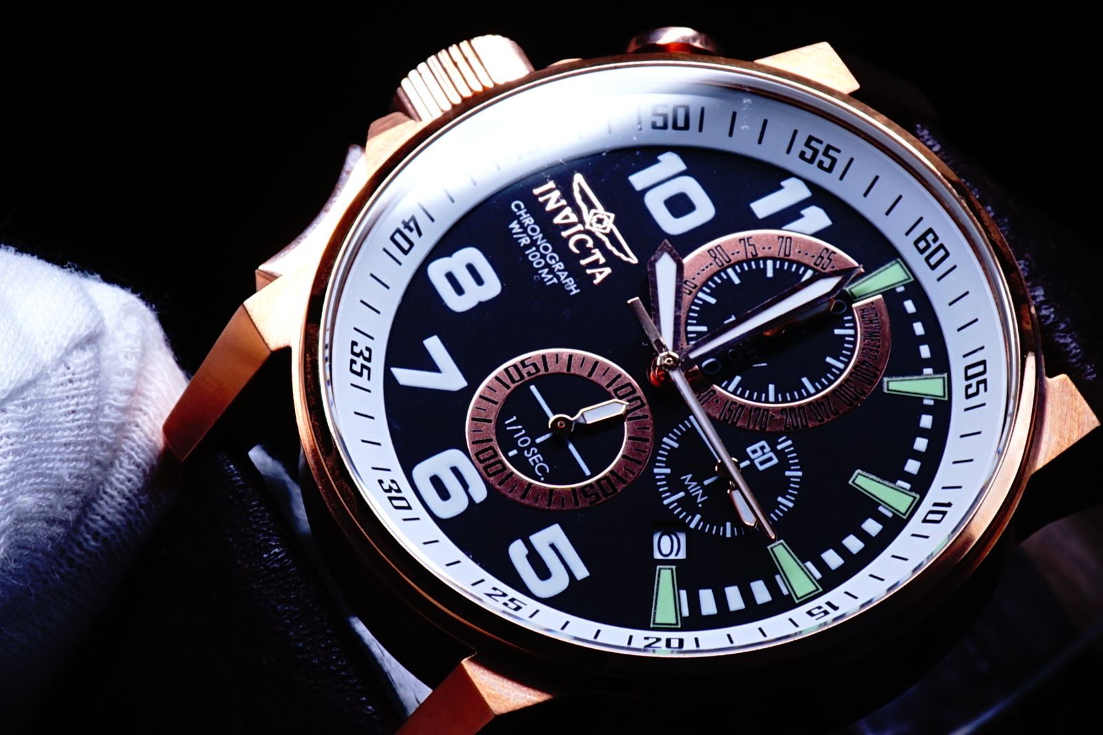 INVICTAインヴィクタI FORCE逆輸入モデルレフティー仕様100m防水クロノ 