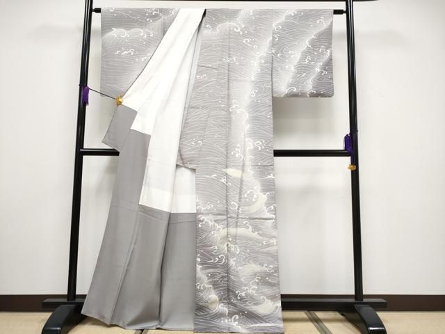 平和屋本店 上 石川県指定無形文化財 牛首紬 白山工房 手織り 雅染匠 中西雅明 訪問着 刺繍 立波文 金糸 CYAA3330s5