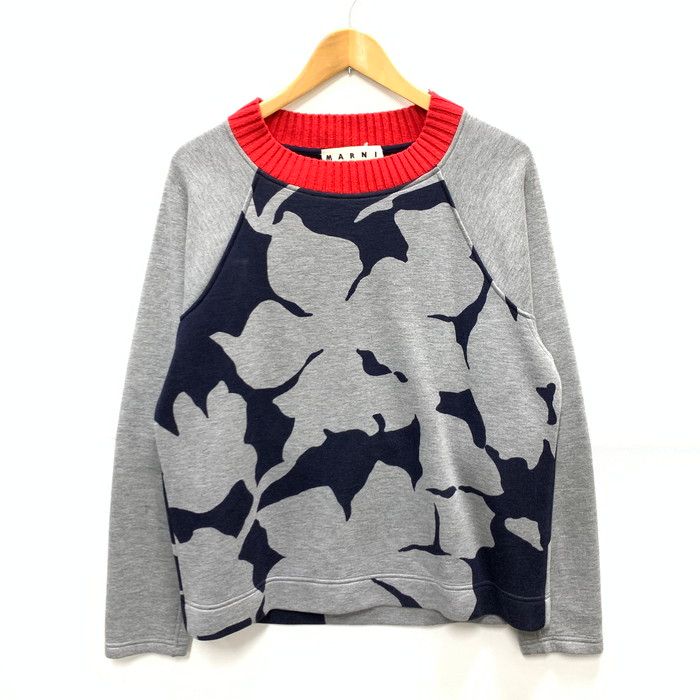 72▢MARNI フラワープリント プルオーバースウェット TS0623-17 MARNI マルニ スウェット トレーナー 長袖 クルーネック メンズ