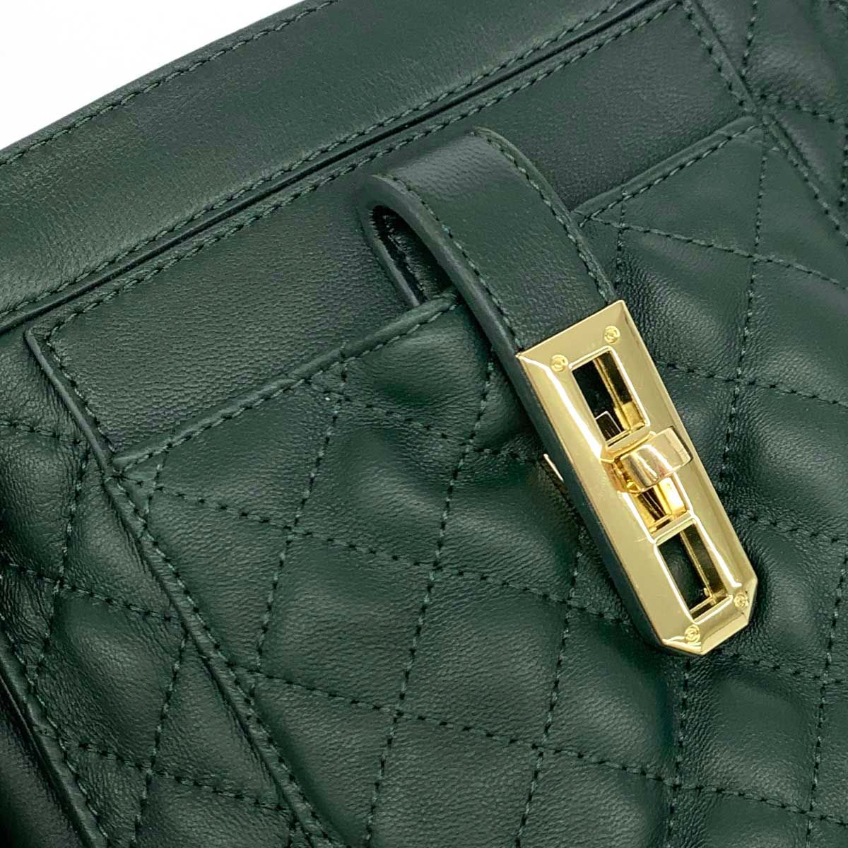 美品 LA BAGAGERIE ラバガジェリー ショルダーバッグ グリーン シープ 