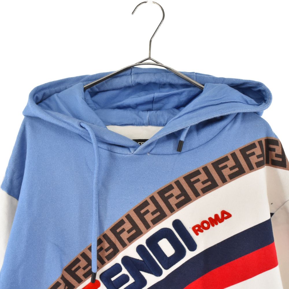 FENDI (フェンディ) 19SS × FILA Mania Hooded フィラ マニア ロゴパーカー プルオーバー パーカー マルチカラー  FY0945 A65J