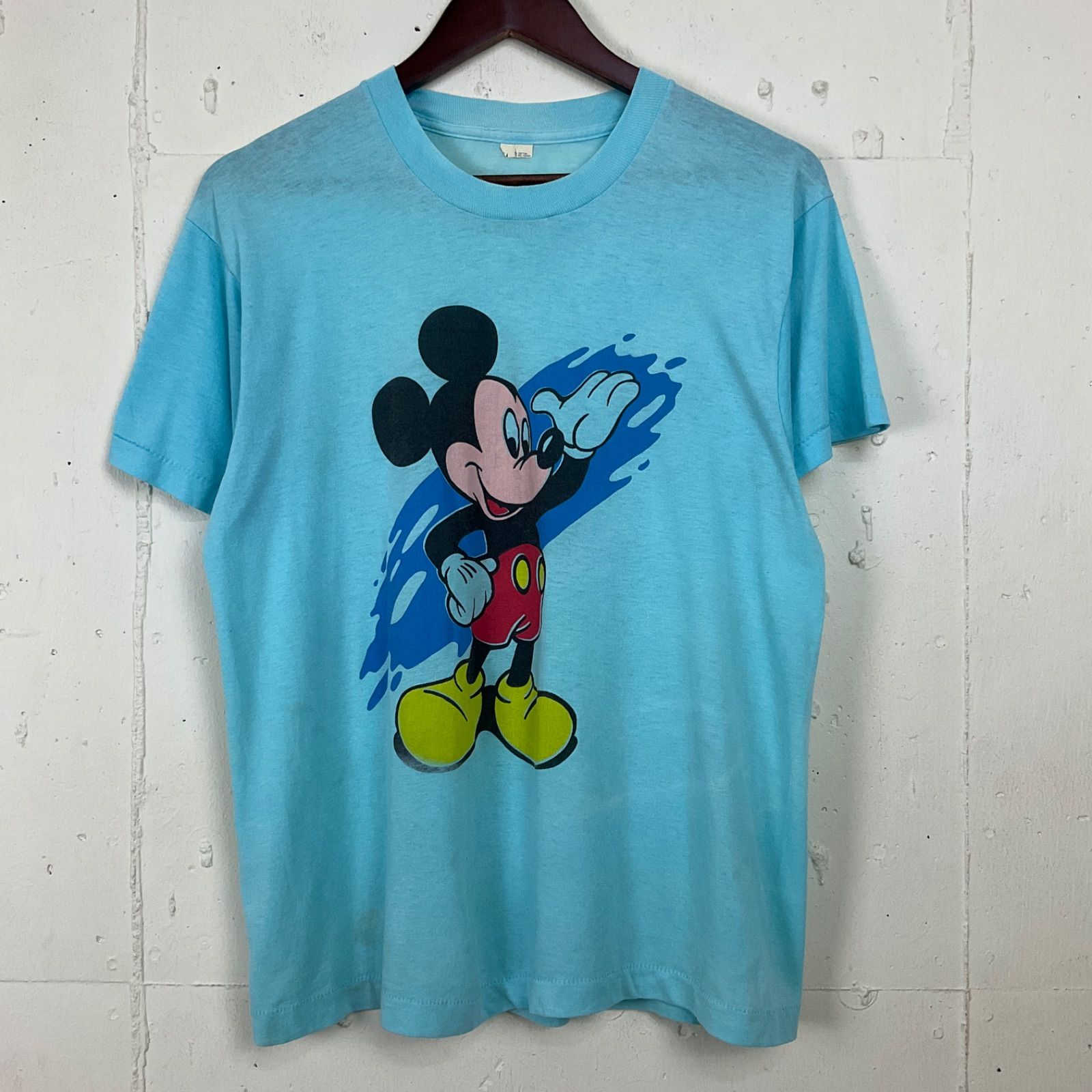 USA製 80年代 80s ミッキーマウス 染み込み キャラクター プリント Tシャツ 古着 ヴィンテージ ビンテージ メンズL レディース 水色  ライトブルー【f240528004】 - メルカリ