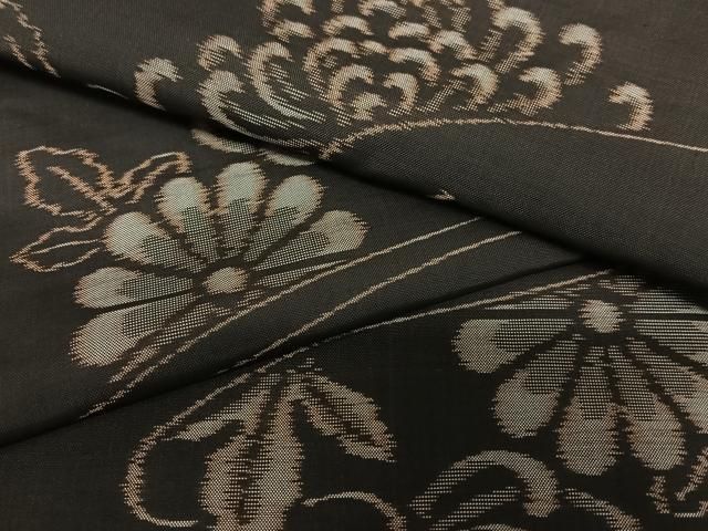 平和屋着物●本場大島紬　草花文　正絹　逸品　AAAY0114zg 平和屋着物○本場大島紬 草花文 正絹 逸品 AAAY0114zg