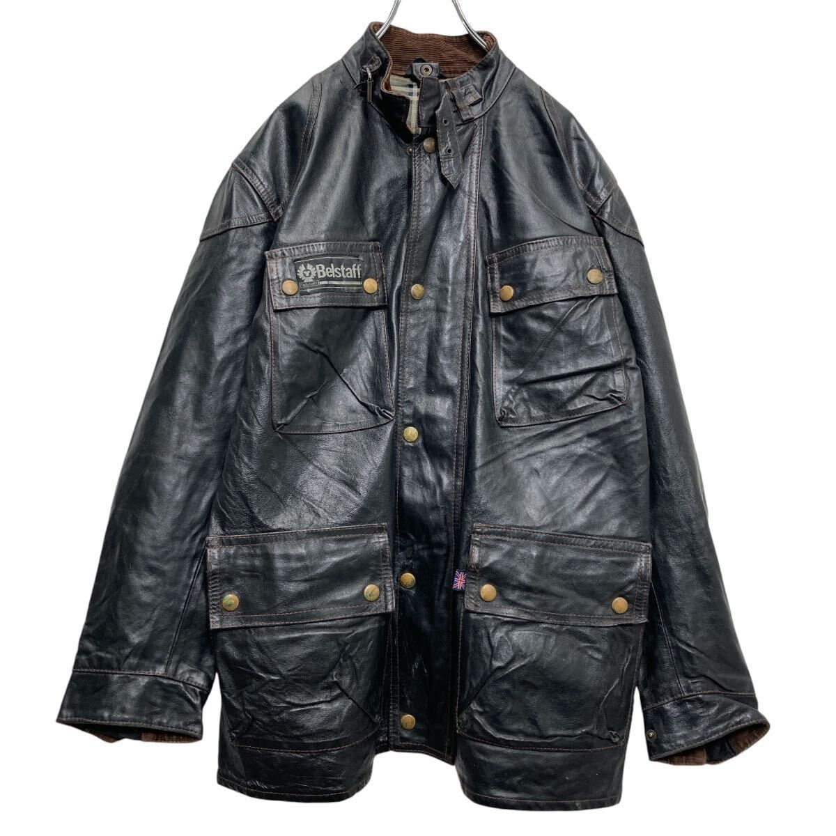 Belstff レザーライダースジャケット 黒 ストライプ BELSTAFF (ベル