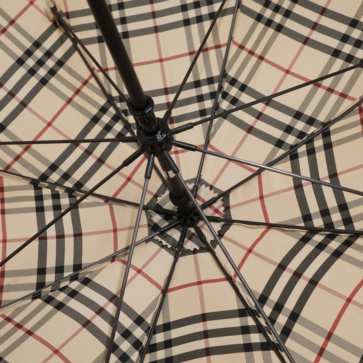 Burberry's ベージュ ブラック 雨傘 60cm BURBERRY レディース 折りたたみ傘 TRAFALGAR UMBRELLA