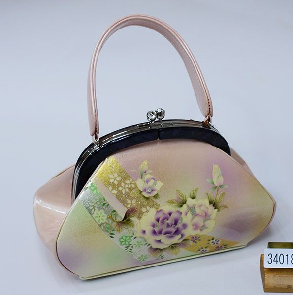 草履バッグセット 合皮螺鈿 がま口バッグ フリーサイズ 24.5cm 適合足  