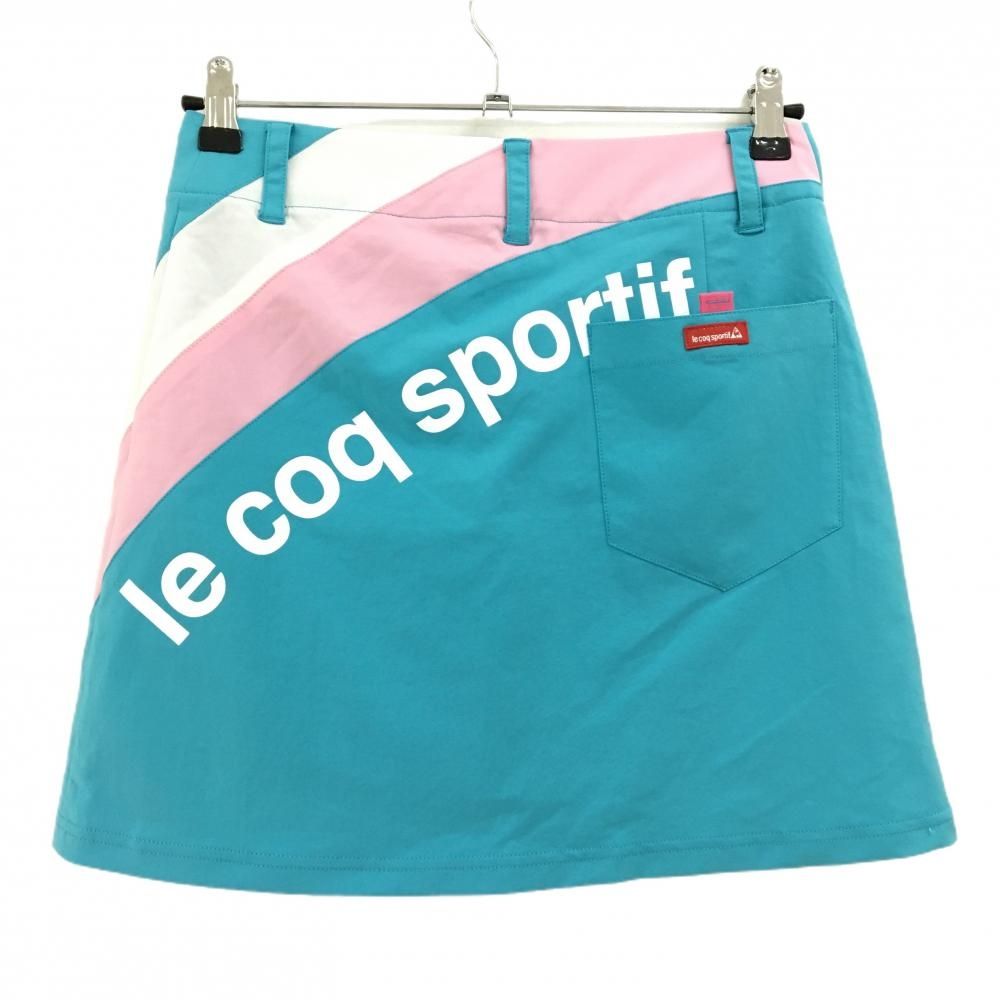le coq sportif - 7号★新品未使用★ルコックスポルティフゴルフ★スカート 超美品】ルコックゴルフ スカート グリーンブルー×ピンク ハート