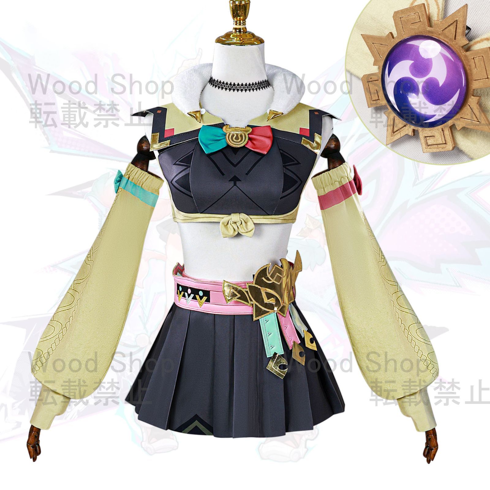 原神 GENSHIN ヴァレサ Varesa ウィッグ付き コスチューム コスプレ コスプレ衣装 キャラクター衣装 学園祭 文化祭 撮影会 コレクション