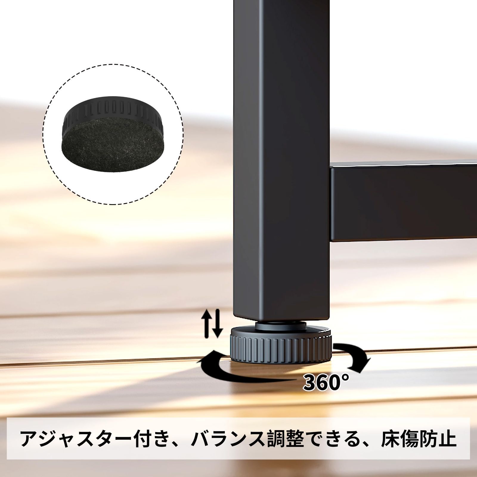 オフィスデスク 書斎 ゲーミングデスク 収納たっぷり 収納ラック付き 引き出しとコンセント付き モニタ台の高さ調節 L型デスク 左右組み換え自由 ブラックBK テレワーク 幅108奥行80高さ85-108.5cm L型 PCパソコンデスク MARWIL-DEMENAGEMENTS_CH