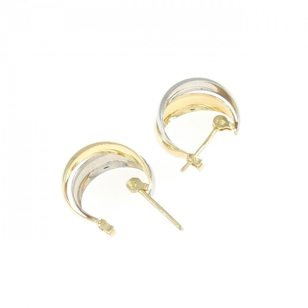 人気 パヴェピアス K18/Pt900 コンビジュエリー ダイヤモンド 0.10ct