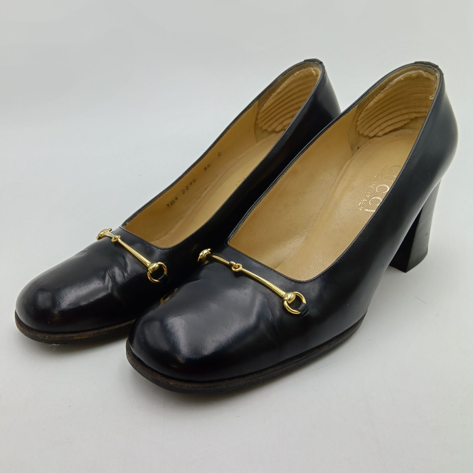 GUCCI グッチ ホースビットレザーパンプス 黒 ブラック 36