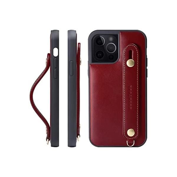 [HANATORA] iPhone 13 ケース イタリアンレザー 本革 ベルトスタイル ネックストラップ付属 パープル+オレンジ ケース iPhone 本革 ベルトスタイル mini 0