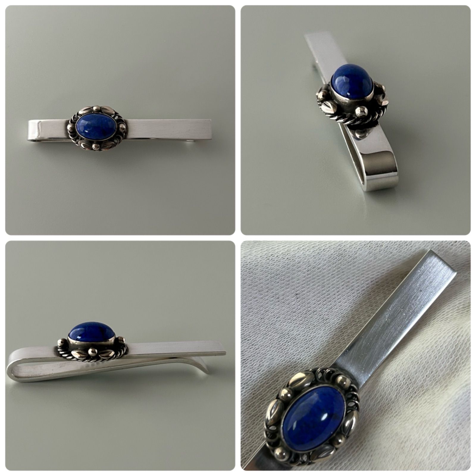 ジョージジェンセンタイピンカフスセット　ラピスラズリ ジョージジェンセン カフス ネクタイピン セット GEORG JENSEN