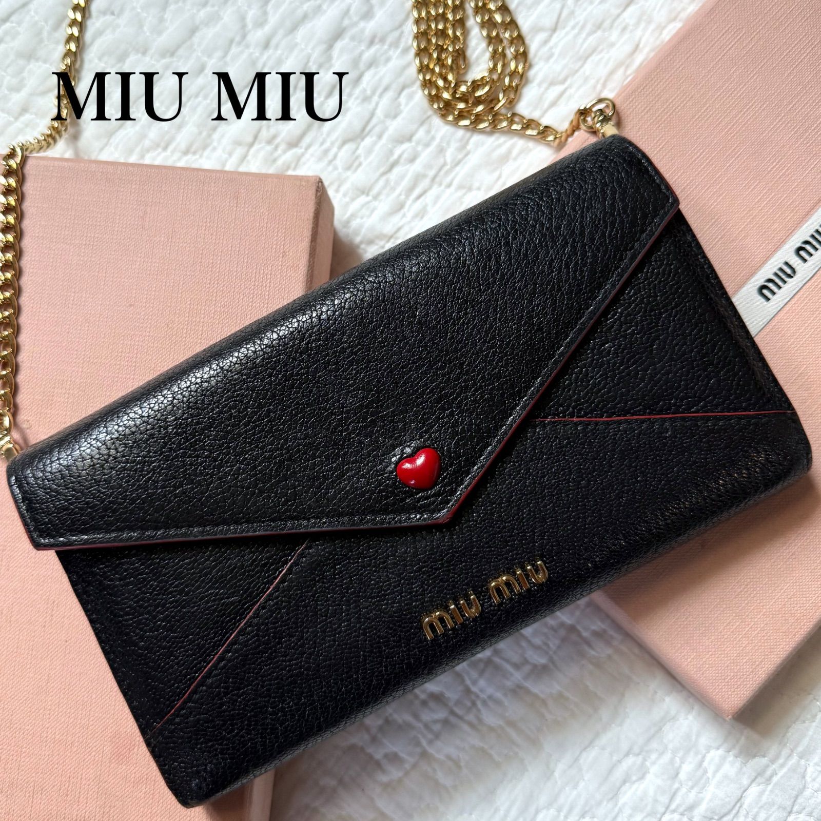 期間限定 セール - 売れ筋ランキングをチェック miumiu(ミュウミュウ) 財布 マドラスラブ 5DH060 黒×レッド 小物