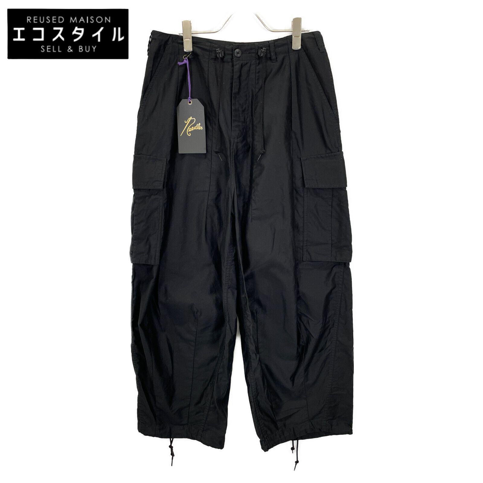 needles ニードルズ PU248 ブラック 6ポケット カーゴ ヒザデルパンツ H.D. Pant XS