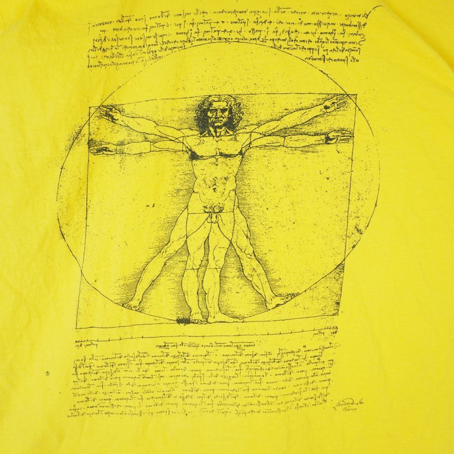 ヴィンテージvintage半袖Tシャツ建築論ウィトルウィウス的人体図