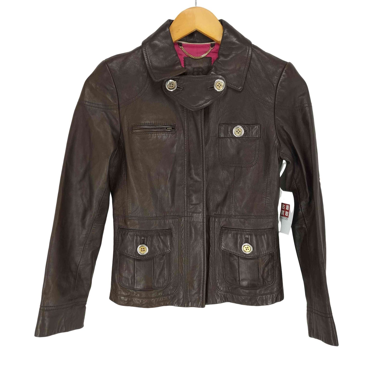 バナナリパブリック BANANA REPUBLIC フロントチンストラップレザージャケット レディース XS
