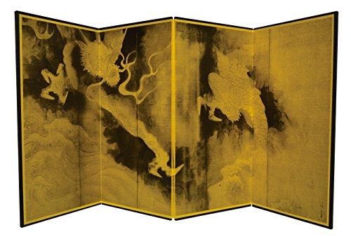 【新品・5営業日で発送】フォーカート 4曲金屏風特大俵屋宗達雲龍屏風左 (DGX013B)