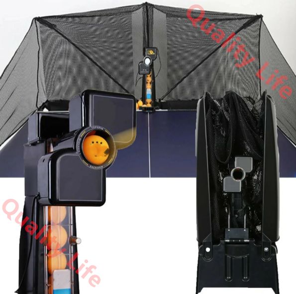 自動卓球ロボット リモコン付きプロトレーニング用ピンポンボールマシン 多回転 卓球ロボットマシン 多種類のスピンボール 卓球ロボット 自動ボールマシン トレーニング用ボール回収ネット付き卓球ロボット