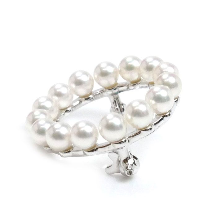 美品 ミキモト MIKIMOTO 9珠パール×シルバー ブローチ MIKIMOTO ミキモト シルバー パールサークル ブローチ パール約