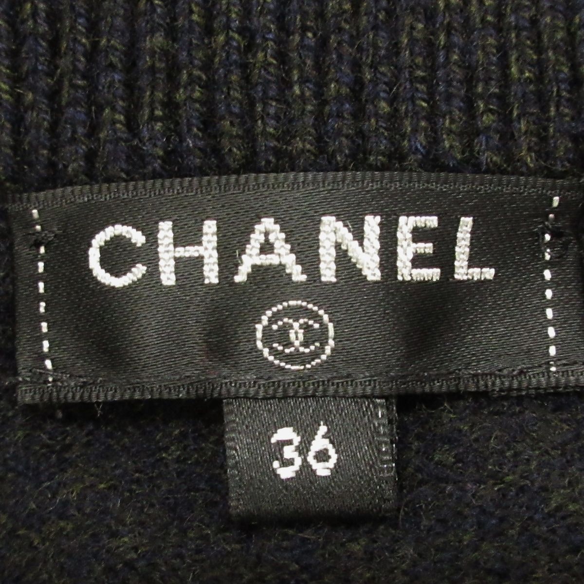 CHANEL(シャネル) ロングスカート サイズ36 S レディース P71151 黒×グリーン×マルチ カシミヤ - メルカリ