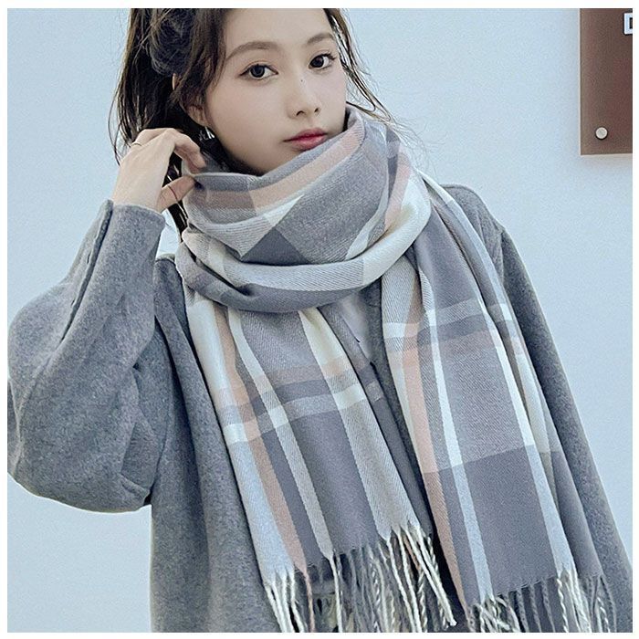 【大人気】エルメス マフラー シンプル チェック 海外風 ♪ カシミヤマフラー 《カザック・キーコレクション》 | Hermès